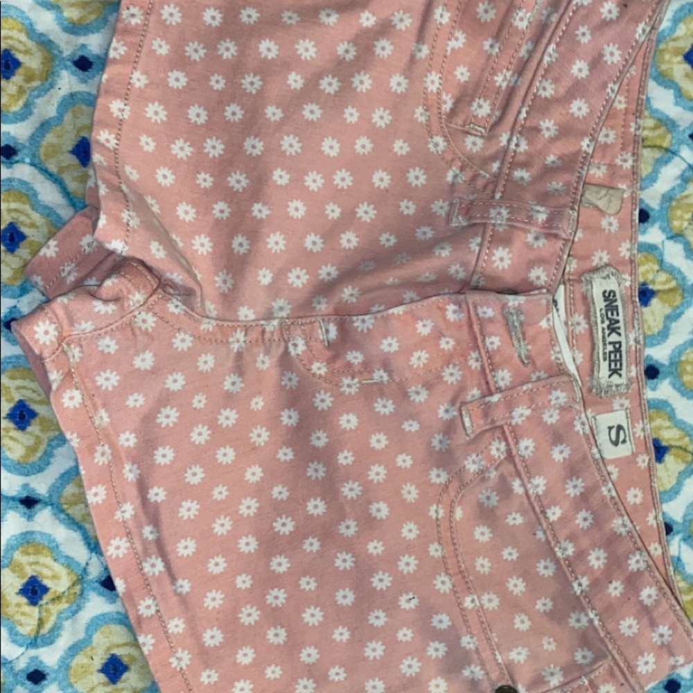 Pink Flower Shorts